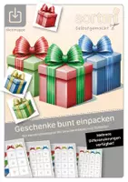 Vorschau - Stationenlernen - Materialpaket Klettmappen | Geschenke einpacken | Level 1 - 4 - Deckblatt