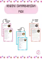 Vorschau - Arbeitsblätter - READING COMPREHENSION PACK - 3 levels - Deckblatt