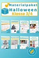 Vorschau - Arbeitsblätter - Materialpaket Halloween Klasse 3 4 - Deckblatt