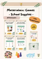 Vorschau - Spiele - Materialpaket: 4 Vocab games: School supplies 3.-5. Klasse plus Geschenke - Deckblatt