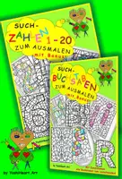 Vorschau - Mal- und Bastelvorlagen - Such-Buchstaben und Such-Zahlen mit Bonus - Ausmalbilder-Bundle - Deckblatt