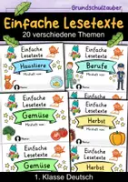 Vorschau - Arbeitsblätter - Einfache Lesetexte | 20 Minihefte | Materialpaket | Deutsch 1. Klasse - Deckblatt