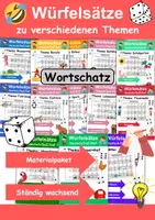 Vorschau - Arbeitsblätter - XXL Materialpaket Würfelsätze - Wortschatz (Ständig wachsend!) - Deckblatt
