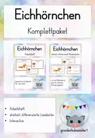 Vorschau - Unterrichtsreihen - Materialpaket Eichhörnchen: Lesekartei + Arbeitsheft Klasse 1-2 - Deckblatt