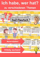 Vorschau - Arbeitsblätter - Ich habe, wer hat? XXL Paket (50 Spiele) 1. Klasse Deutsch, DaZ/DaF - Wortschatz Förderung, Hörverstehen, Leseverstehen - Gruppenspiel - Deckblatt
