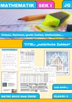 Vorschau - Arbeitsblätter - Paket - Natürliche Zahlen - Deckblatt