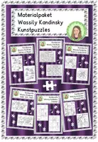 Vorschau - Mal- und Bastelvorlagen - Materialpaket Wassily Kandinsky Kunstwerke puzzeln - Deckblatt
