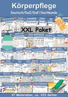 Vorschau - Unterrichtsreihen - Materialpaket Körperpflege/Hygiene XXL Paket Wortschatzpaket - DaZ/DaF, Deutsch, Sachunterricht (Grundschule) - Deckblatt