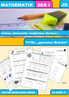 Vorschau - Arbeitsblätter - Paket - gemeine Brüche - Deckblatt