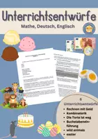 Vorschau - Stundenentwürfe - Unterrichtsentwürfe wachsendes Paket Mathe Deutsch Englisch Grundschule - Deckblatt