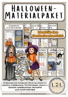 Vorschau - Stationenlernen - Halloween - Materialpaket für den Deutschunterricht (ab Klassenstufe 4 bis Klassenstufe 7) - Deckblatt