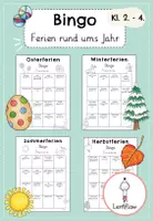 Vorschau - Spiele - Materialpaket: Bingo Spiel | Ferien rund ums Jahr - Deckblatt