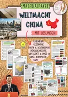 Vorschau - Unterrichtsreihen - China Weltmacht Unterrichtsmaterial Erdkunde Politik Klasse 8–11 – Arbeitsblätter Geographie Wirtschaft Gesellschaft Menschenrechte Klimapolitik Globalisierung mit Lösungen - Deckblatt