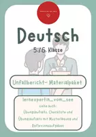 Vorschau - Merkblätter - Materialpaket Unfallbericht 5./6. Klasse - Deckblatt