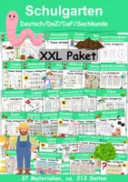 Vorschau - Unterrichtsreihen - Materialpaket Schulgarten XXL Paket Wortschatzpaket - DaZ/DaF, Deutsch, Sachunterricht (Grundschule) - Deckblatt