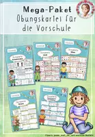Vorschau - Stationenlernen - Mega-Paket Vorschule | Übungskartei Kita & Schulvorbereitung - Deckblatt