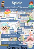 Vorschau - Arbeitsblätter - Materialpaket Spiele Körperpflege/Hygiene - DaZ/DaF, Deutsch, Sachunterricht (Grundschule) - Deckblatt