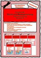 Vorschau - Arbeitsblätter - Recht und Rechtsprechung - Materialsammlung - Deckblatt