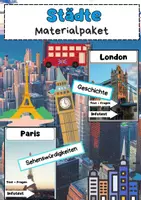 Vorschau - Arbeitsblätter - Städte Materialpaket Bundle - Deckblatt