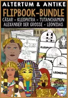 Vorschau - Unterrichtsreihen - Cäsar, Cleopatra, Alexander der Große, Tutanchamun & Leonidas Flipbook Materialpaket – Altes Ägypten, Antikes Rom & Griechenland - Deckblatt