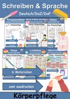 Vorschau - Unterrichtsreihen - Materialpaket Schreiben und Sprache Thema Körperpflege/Hygiene - DaZ/DaF, Deutsch - Deckblatt