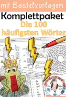 Vorschau - Unterrichtsreihen - Komplettpaket - Die 100 häufigsten Wörter lesen & schreiben - mit Bastelvorlagen - Deckblatt