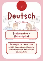 Vorschau - Arbeitsblätter - Materialpaket Stellungnahme / Argumentieren 5./6. Klasse - Deckblatt