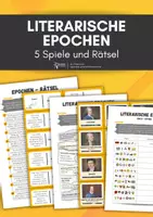 Vorschau - Spiele - Literarische Epochen: 5 Rätsel und Spiele - Deckblatt