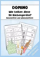Vorschau - Arbeitsblätter - Materialpaket DOMINO Küchenhelfer und - geräte - Deckblatt