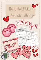 Vorschau - Stationenlernen - Verliebte Zahlen - Materialpaket für die 1. Klasse - Deckblatt