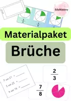 Vorschau - Unterrichtsreihen - Materialpaket Brüche 5. Klasse Arbeitsblätter, Spiele und mehr - Deckblatt