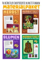 Vorschau - Arbeitsblätter - 4x Kunststunden im Herbst für die Mittelstufe - Kunst Materialpaket - Deckblatt