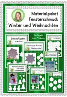 Vorschau - Mal- und Bastelvorlagen - Materialpaket Fensterschmuck prickeln Winter und Weihnachten - Deckblatt
