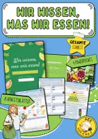 Vorschau - Arbeitsblätter - Gesamte Einheit AES 7: "Wir wissen, was wir essen!" (15 Arbeitsblätter + Lösungen + 4 Powerpoints) – AES - Deckblatt