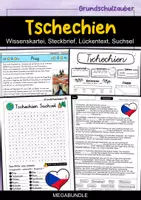 Vorschau - Arbeitsblätter - Tschechien MEGABUNDLE - Wissenskartei, Lückentext, Steckbrief, Suchsel, Quizkarten, Pop Art Malvorlagen - Deckblatt
