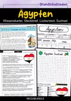 Vorschau - Arbeitsblätter - Ägypten MEGABUNDLE - Wissenskartei, Lückentext, Steckbrief, Suchsel, Quizkarten, POP Art Malvorlagen - Deckblatt