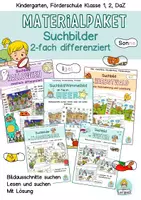 Vorschau - Arbeitsblätter - Paket Suchbilder, Wörter Lesen und Bildausschnitte suchen, Klasse 1, 2, DaZ, Vorschule - Deckblatt