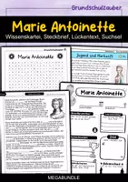 Vorschau - Arbeitsblätter - Marie Antoinette MEGABUNDLE Materialpaket - Wissenskartei, Lückentext, Steckbrief, Suchsel, Quizkarten - Deckblatt