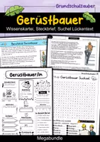 Vorschau - Arbeitsblätter - Gerüstbauer MEGABUNDLE Materialpaket - Wissenskartei, Lückentext, Steckbrief, Suchsel, Quizkarten - Deckblatt