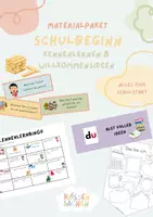 Vorschau - Mal- und Bastelvorlagen - Materialpaket „Schulbeginn – Kennenlernen & Willkommensideen“ - Deckblatt