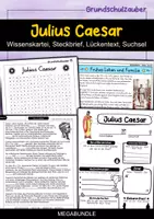 Vorschau - Arbeitsblätter - Julius Caesar MEGABUNDLE Materialpaket - Wissenskartei, Lückentext, Steckbrief, Suchsel, Quizkarten - Deckblatt