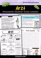 Vorschau - Arbeitsblätter - Arzt MEGABUNDLE Materialpaket - Wissenskartei, Lückentext, Steckbrief, Suchsel, Quizkarten - Deckblatt