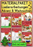 Vorschau - Arbeitsblätter - Weihnachtslieder Grundschule Sparpaket - Liederarbeitung Arbeitsblätter & Tafelmaterial - Deckblatt