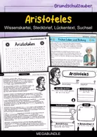 Vorschau - Arbeitsblätter - Aristoteles MEGABUNDLE Materialpaket - Wissenskartei, Lückentext, Steckbrief, Suchsel, Quizkarten - Deckblatt