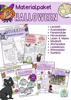 Vorschau - Stundenentwürfe - Materialpaket Halloween Mathe, Deutsch, Kunst Klasse 1, Klasse 2, Vorschule - Deckblatt