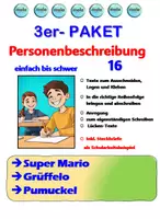 Vorschau - Stundenentwürfe - 3er Paket -Personenbeschreibung 16 (Pumuckel, Super Mario, Grüffelo) - Deckblatt