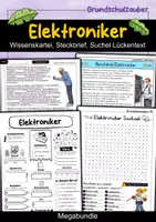 Vorschau - Arbeitsblätter - Elektroniker MEGABUNDLE Materialpaket - Wissenskartei, Lückentext, Steckbrief, Suchsel, Quizkarten - Deckblatt