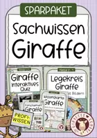 Vorschau - Unterrichtsreihen - Giraffe – Mega Sparpaket für den Sachunterricht | Legekreis, Kartei, Forscherheft & Quiz - Deckblatt