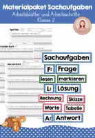 Vorschau - Arbeitsblätter - MATERIALPAKET - Sachaufgaben Klasse 2 - Deckblatt