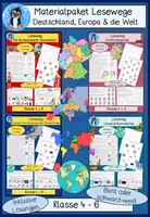 Vorschau - Arbeitsblätter - Deutschland, Bundesländer, Europa, Kontinente - Materialpaket Lesewege, Lesetraining, Leseverständnis - Deckblatt